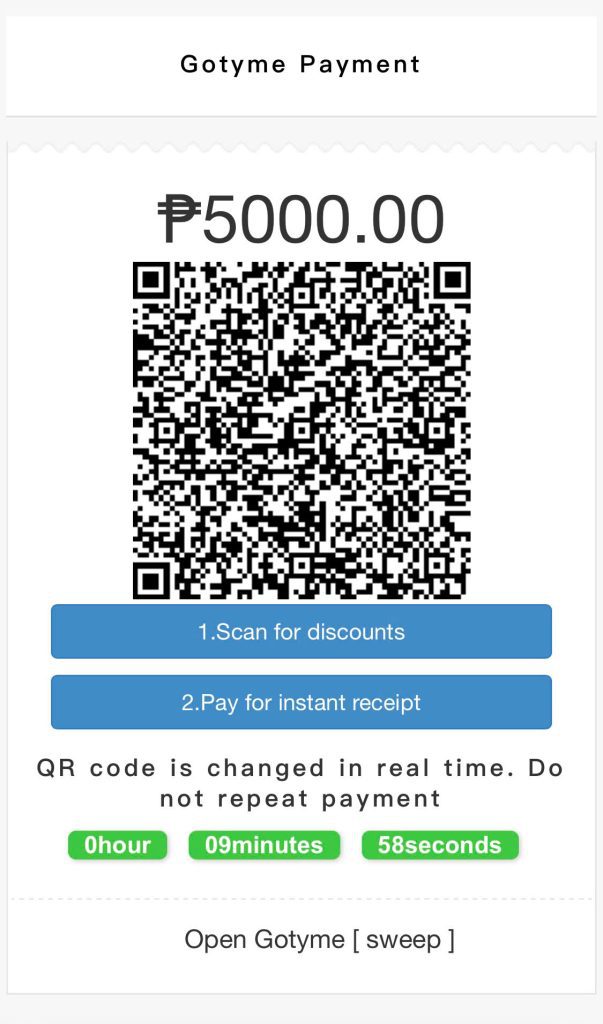 🧿️ Step 3: Players, please save the QR code we provide and make payment using GOTYME.